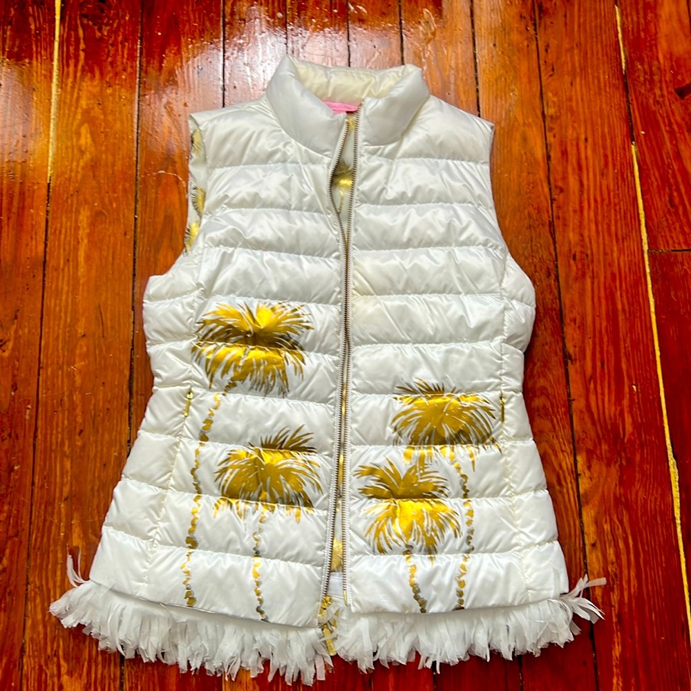 Lilly Pulitzer fringed puffer vest